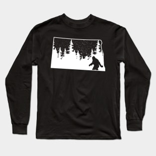 North Dakota Bigfoot Gift Long Sleeve T-Shirt